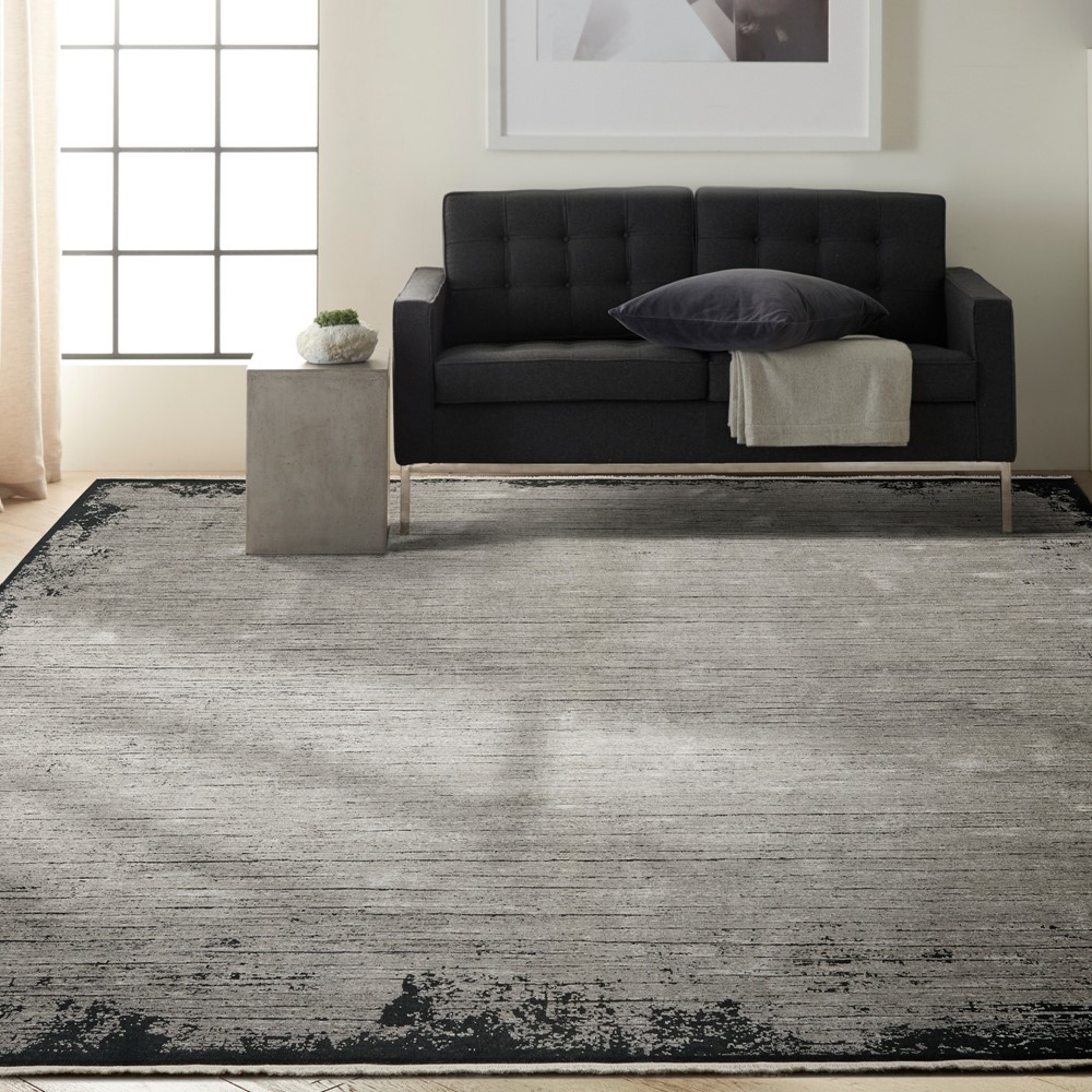 CK50 Calvin Klein Balian Distressed Rugs CK51 in Grey Black